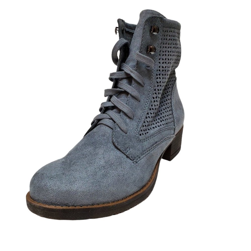 American Rag Women's Ramona Lace-Up Ankle Combat Boots Blue 7.5 M